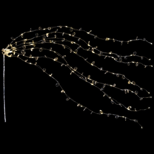 LED Lighted Willow Branch Christmas Spray - 40" - Silver - Warm White