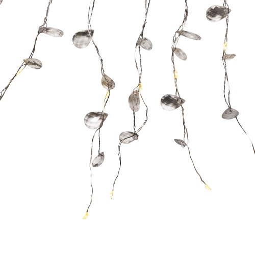 LED Lighted Willow Branch Christmas Spray - 40" - Silver - Warm White