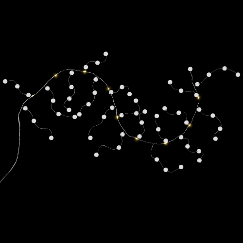 NORTHLIGHT  Led Pom Pom Christmas Garland Light Set - Cool - 4.25' Clear Wire - 10Ct In White