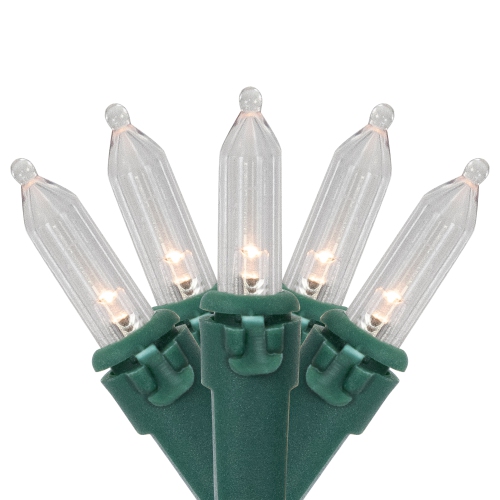 NORTHLIGHT  Led Mini Christmas Lights - Warm White - 15.75' Wire - 50Ct In Green