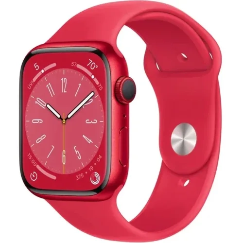Boîte ouverte - Montre intelligente GPS + CELLULAIRE Apple Watch Series 8 41&nbsp;mm avec boîtier en aluminium rouge et bracelet sport rouge -
