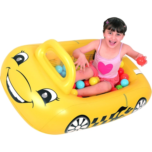 Inflatable Kiddie Car Ball Pit Pool Float - 46" - Yellow