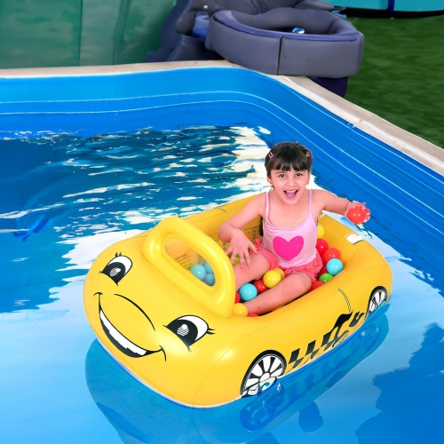 Inflatable Kiddie Car Ball Pit Pool Float - 46" - Yellow
