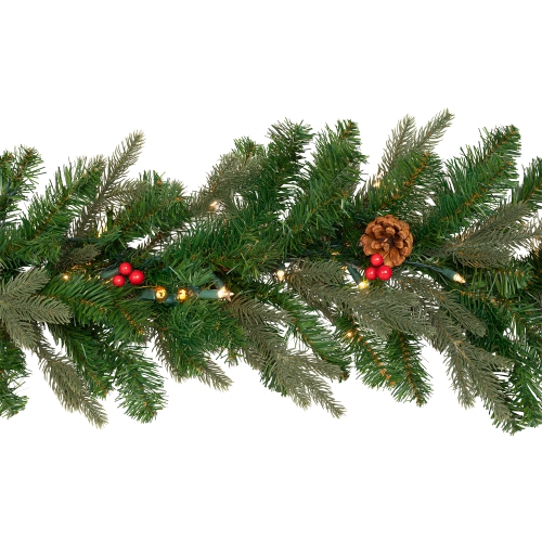 Real Touch™ Pre-Lit Mixed Noble Spruce Garland - 9' x 14" - Clear Lights