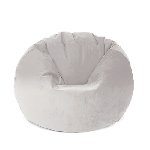 LOTUS LOUNGE CHAIR  Large Round Leaf Velvet Bean Bag Cover - 39.25" X 39.25" - In Ivory