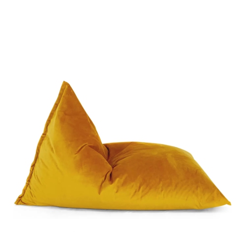 LOTUS LOUNGE CHAIR  Extra Large Origami Velvet Bean Bag Cover - 59" X 43.25" - Gold In Yellow