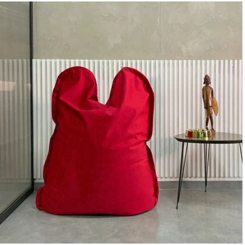 Image 1 de 4.. Housse en velours pour fauteuil poire rectangulaire Mini - 43 x 55&nbsp;po - Rouge