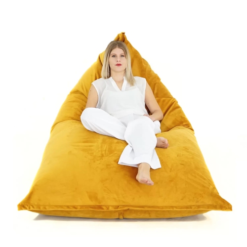 Gigami Triangular Velvet Bean Bag Cover - 78.75" x 53" - Gray