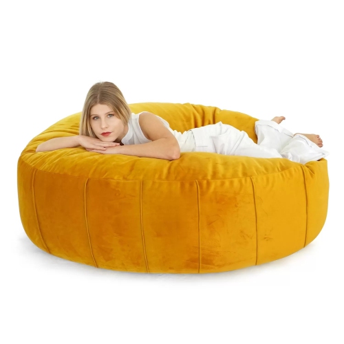 Extra Large Round Velvet Bean Bag Cover - 27.5" x 27.5" - Red