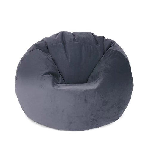 Extra Large Round Velvet Bean Bag Cover - 59" x 59" - Gray