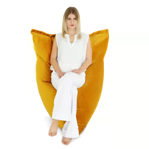 Large Ecogami Velvet Bean Bag Cover - 59" x 43.25" - Ivory