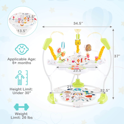 Costway Baby Stationary Activity Center Infant Jumper with Removable Foot Pad