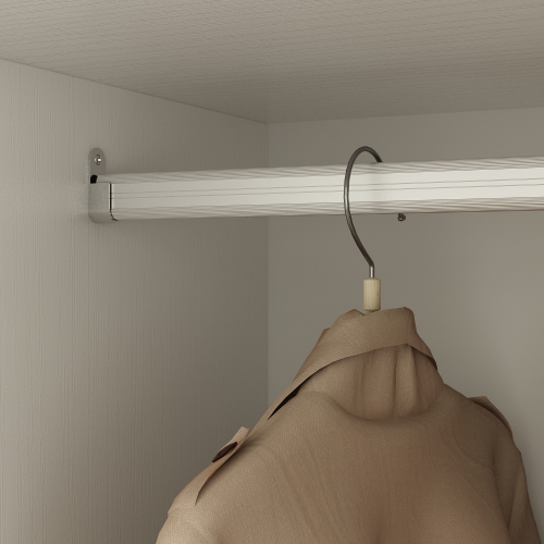 Homsee Modern 4-Door Wardrobe with Adjustable Shelves and Multiple Drawers, White