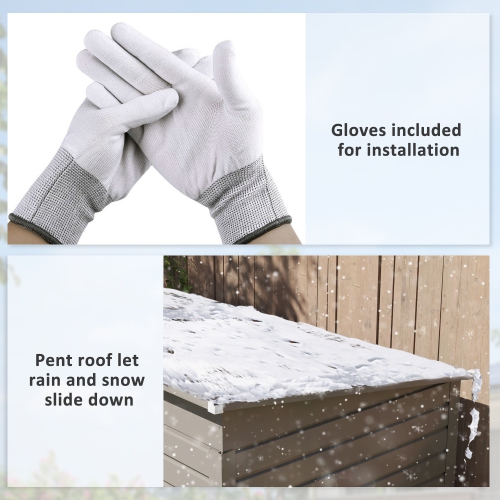 Remise extérieure Outsunny de 6 x 4 pi, remise de jardin en métal galvanisé, remise à outils étanche avec 2 évents pour la cour arrière, la pelouse,