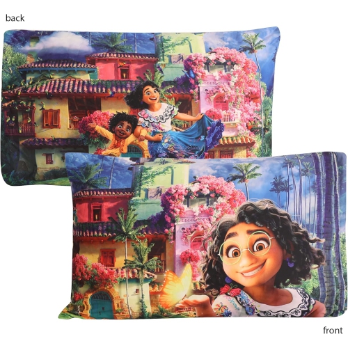 Ensemble de draps 4 pièces pour lit double Encanto de Disney pour enfants - Drap plat, drap-housse et 2 taies d'oreiller