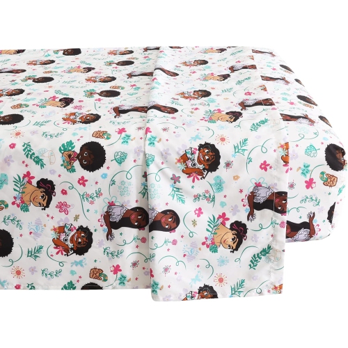 Ensemble de draps 4 pièces pour lit double Encanto de Disney pour enfants - Drap plat, drap-housse et 2 taies d'oreiller