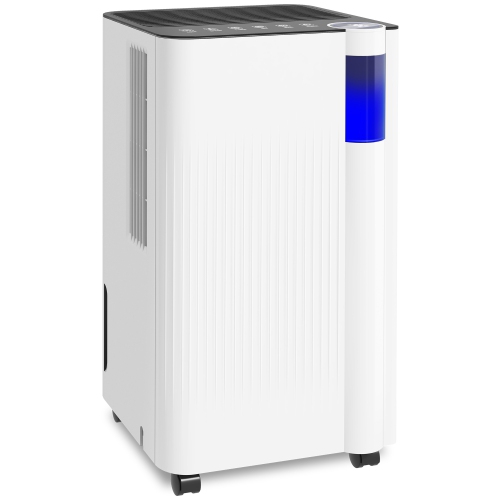 HOMCOM 25pints/Day Dehumidifier with Continuous Drainage, Water Tank, Timer, Digital Humidity Display, Dehumidifier for Home Damp, Bedroom, Condensat