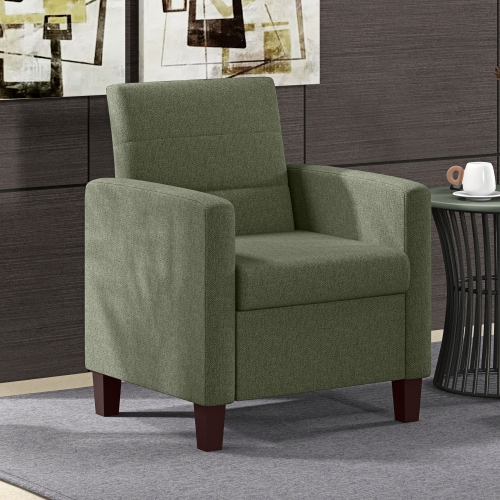 HOMCOM – Fauteuil d'appoint moderne en tissu avec coussin de siège et coussins antidérapants pour le salon, la chambre à coucher, vert foncé