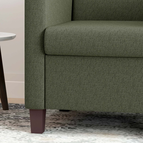 HOMCOM – Fauteuil d'appoint moderne en tissu avec coussin de siège et coussins antidérapants pour le salon, la chambre à coucher, vert foncé