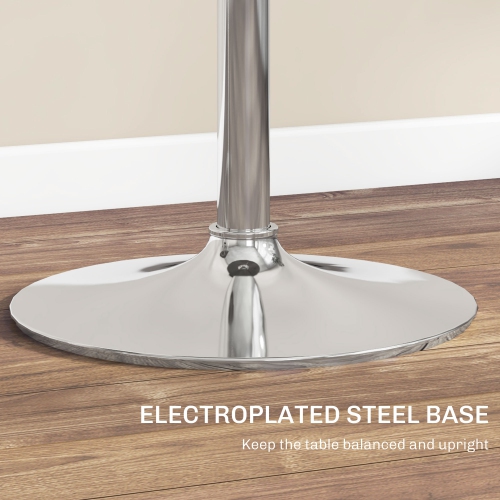 HOMCOM Round Bar Table for 2, Adjustable Pub Table with PE Rattan Top and Steel Base, Modern Bistro Table for Home Bar, Small Dining Room, Beige Grey