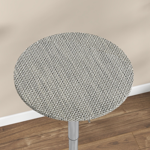 HOMCOM Round Bar Table for 2, Adjustable Pub Table with PE Rattan Top and Steel Base, Modern Bistro Table for Home Bar, Small Dining Room, Beige Grey