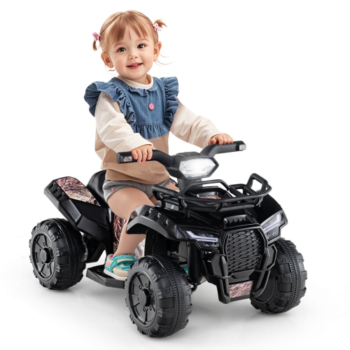 Costway 6V Kids ATV Quad Electric Ride On Car Toy Toddler w/LED Light&MP3