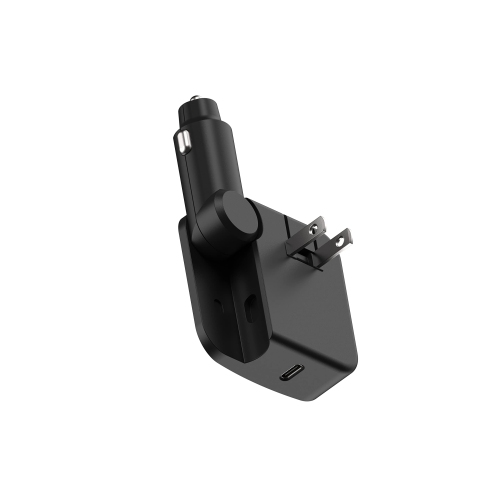 Chargeur de voyage compact 2-en-1 30&nbsp;W Power Delivery de Scosche pour l'auto et la maison, noir