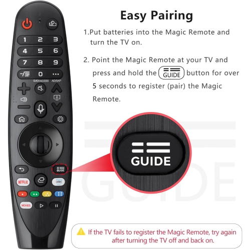 Universal Remote Control for All LG Smart TV LCD LED OLED UHD HDTV Plasma Magic 3D 4K Webos TVs, for LG AN-MR20GA Remote