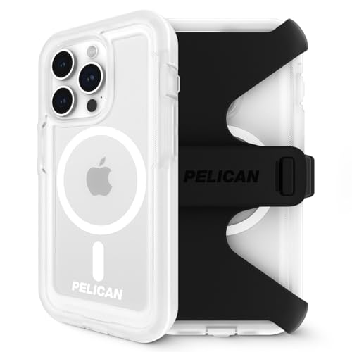 Pelican Voyager Magnetic with MagSafe Case and Holster Clear/Black - iPhone 15 Pro