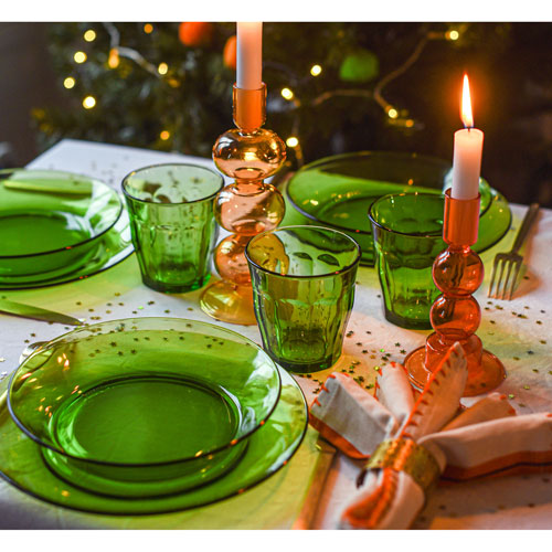 Service de vaisselle en verre trempé de 24 pièces Lys de Duralex - Vert