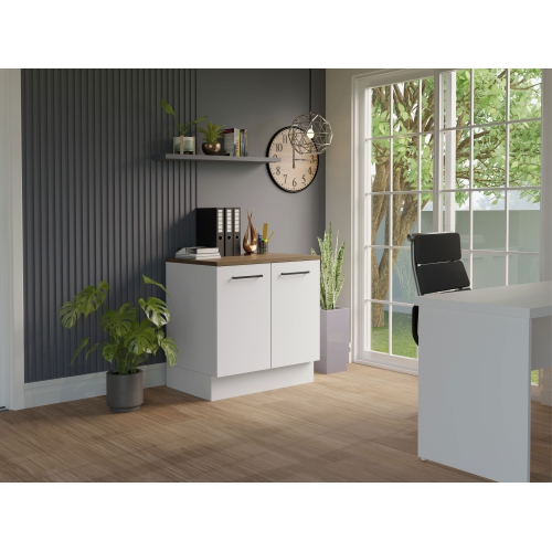 Madesa Office Storage Cabinet with 2 Doors and 3 Drawers Wooden Organization Unit for Office Supplies, Documents, and Printers Perfect for Home