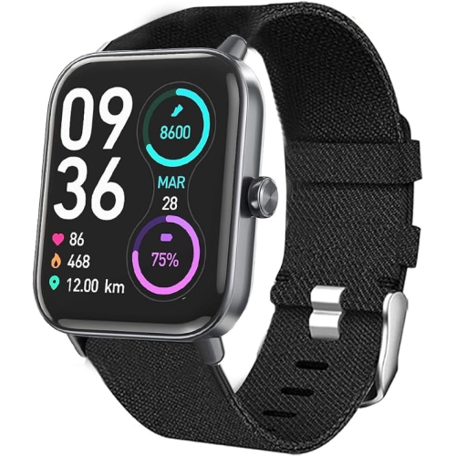 22mm Breathable Nylon Woven Fabric Smartwatch Band - Replacement Strap for Gleam Up Fitness Tracker, Men & Women