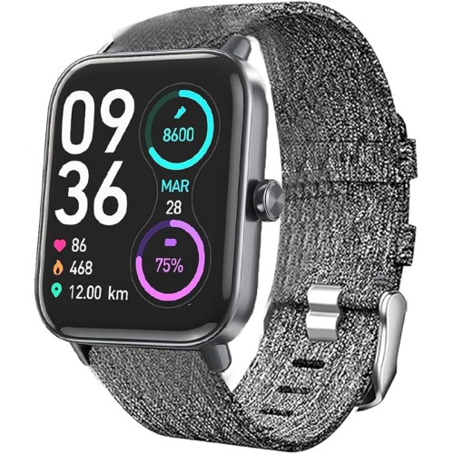 22mm Breathable Nylon Woven Fabric Smartwatch Band - Replacement Strap for Gleam Up Fitness Tracker, Men & Women