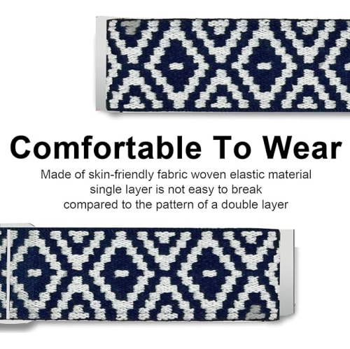 22mm Breathable Nylon Woven Fabric Smartwatch Band - Replacement Strap for Gleam Up Fitness Tracker, Men & Women