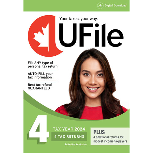 UFile Tax Year 2024 - 4 Returns - English - Digital Download