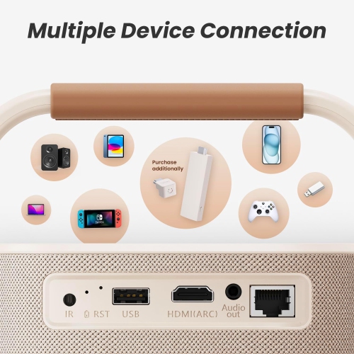 Yaber T2 Plus Outdoor Projector with WiFi 6, Bluetooth and Dolby Audio