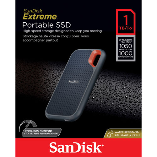 Disque SSD externe portatif USB 3.2 de 8 To Extreme Pro de Sandisk - Noir