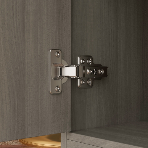 Famapy Large Kitchen Hutch Cabinet with Glass Doors, Drawers & Countertop, Grey