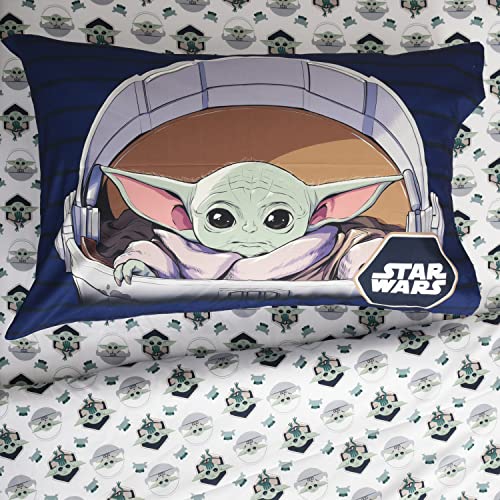 Mandalorian 4 Pcs Full Sheet Set for Kids - Flat Sheet Fitted Sheet 2 Pillowcase