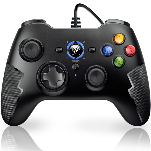 EasySMX 9100 Wired Gaming Controller,PC Game Controller Joystick with Dual-Vibration Turbo and Trigger Buttons for Windows PC/ PS3/ Android TV
