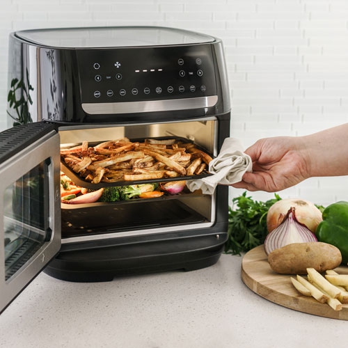 Refurbished - Bella Pro Manual Air Fryer Pizza Oven with Rotisserie - 12L (12.6 QT) - Stainless Steel
