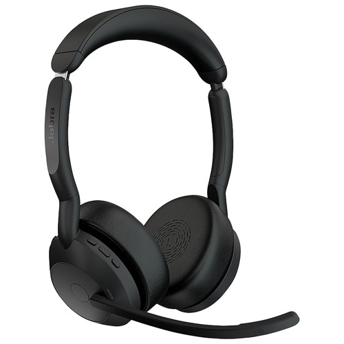 Jabra Evolve2 55 Wireless Headset with Microphone & Desk Stand - Black