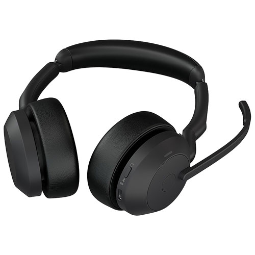 Jabra Evolve2 55 Wireless Headset with Microphone & Desk Stand - Black