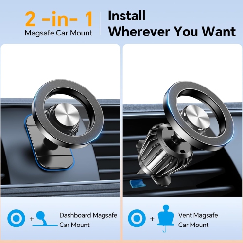 Magnetic Phone Holder for Car Phone Holder Mount Dash【360°】Cell Phone Holder for Car Accessories,Car Mount for iPhone 16 Pro Max 15 14 13 12 Plus