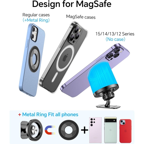 Magnetic Phone Holder for Car Phone Holder Mount Dash【360°】Cell Phone Holder for Car Accessories,Car Mount for iPhone 16 Pro Max 15 14 13 12 Plus