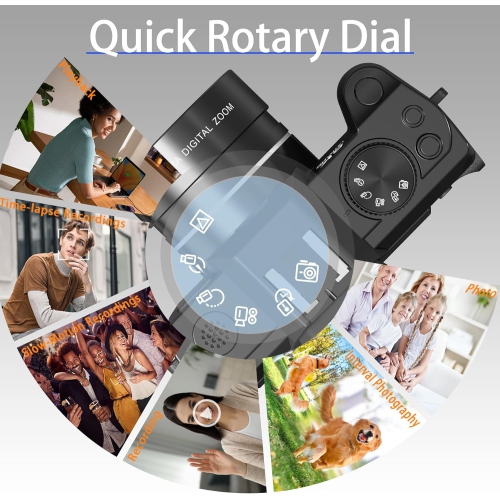 NBD Digital Cameras for Photography 5K,48MP Autofocus Vlogging Camera for YouTube with 32GB TF Card & 2 Batteries,16X Zoom Anti-Shake Video Camera