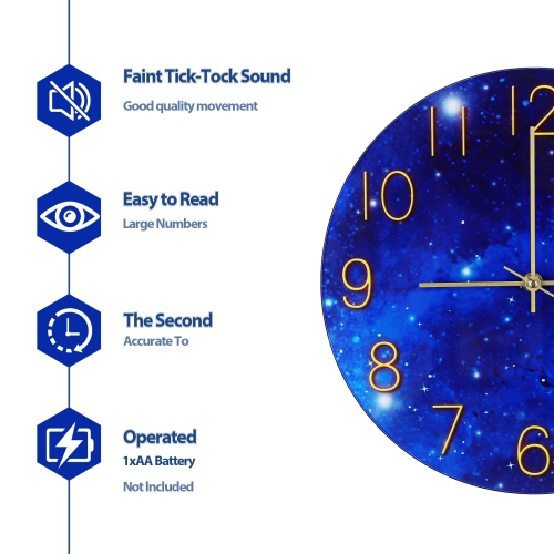 Glass Panel Starry Sky Wall Clock