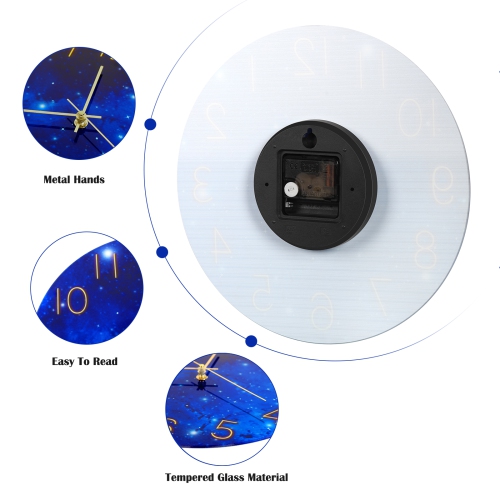 Glass Panel Starry Sky Wall Clock