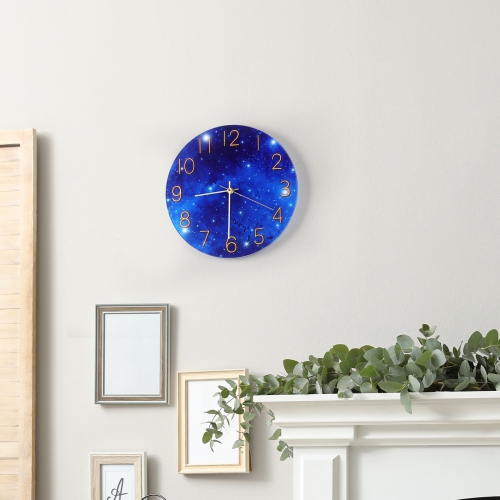 Glass Panel Starry Sky Wall Clock