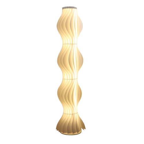 67 Inch Tall Floor Lamp Decorative Art Standing Floor Lamp with Adjustable 3 Colors Lighting Modern Wavy Handmade Acrylic Lampshade for Living Room B